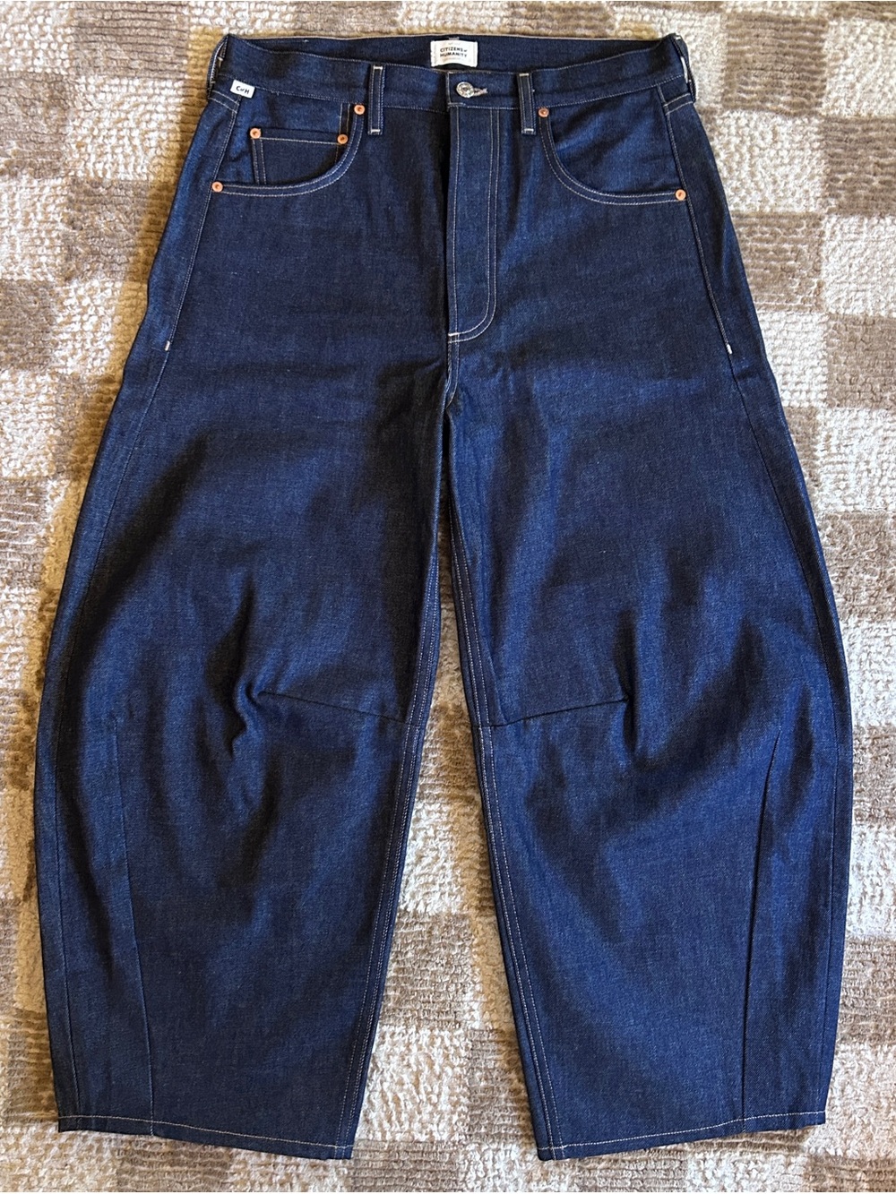 NWOT Citizens Of Humanity Horseshoe Barrel Stiff Jeans in Dark Indigo - Picture 3 of 9